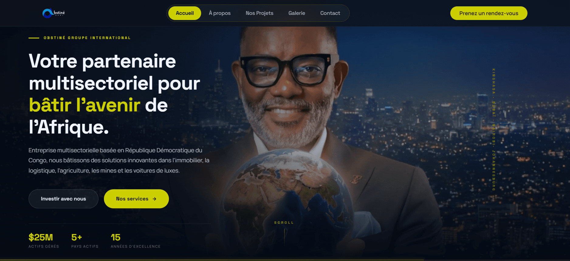 Obstiné Groupe website screenshot